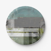 のモダン絵画文字の組み合わせ ペーパープレート (正面)