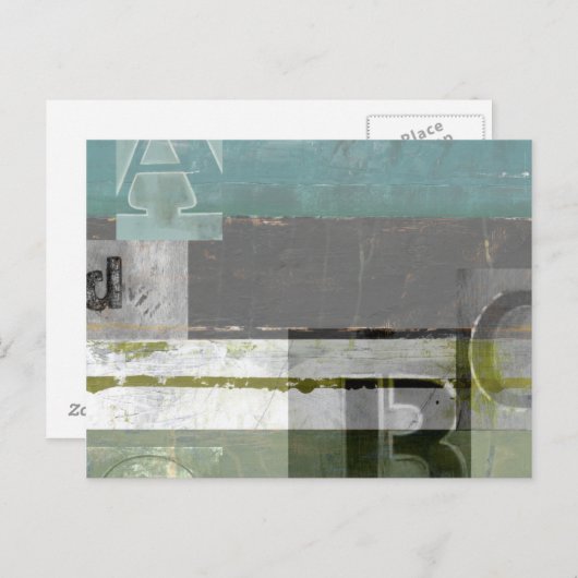 のモダン絵画文字の組み合わせ ポストカード (正面/裏面)
