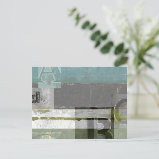 のモダン絵画文字の組み合わせ ポストカード (スタンド正面)