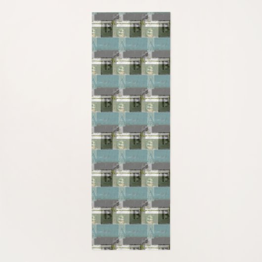 のモダン絵画文字の組み合わせ ヨガマット (裏面)