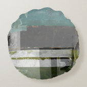 のモダン絵画文字の組み合わせ ラウンドクッション (裏面)