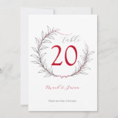 のモダン表結婚番号とメニュー（グレー） 招待状 (正面)