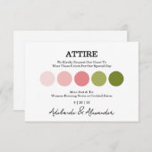のモダン装結婚装ドレスコードエンクロージャカード (正面/裏面)