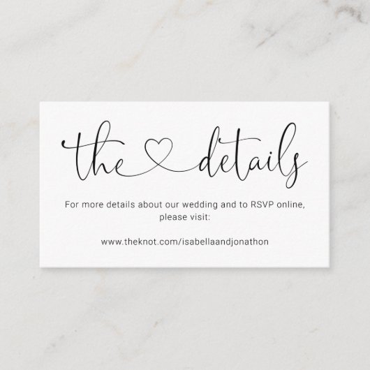 のモダン詳細結婚Webサイトのエンクロージャカード エンクロージャーカード (正面)