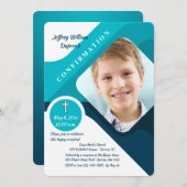 のモダン賛美写真確認招待状 招待状 (正面/裏面)