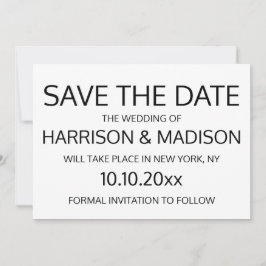 のモダン黒と白結婚の日付を保存する セーブザデート