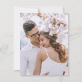 のモダン4結婚枚の写真は日付カードを保存 案内状 (裏面)