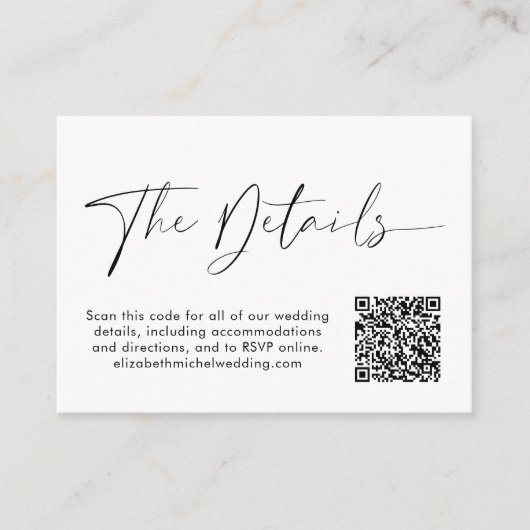 のモダンWeb結婚サイトQRコード写真 エンクロージャーカード (正面)