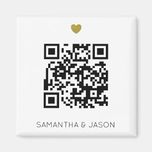 のモダンWeb結婚サイトQRコード日付を保存する マグネット