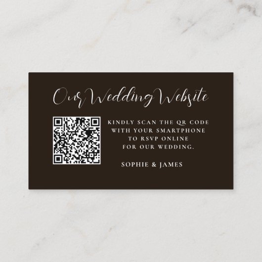 のモダンWeb結婚サイトQRコードRSVPエンクロージャカード 名刺 (裏面)