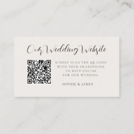 のモダンWeb結婚サイトQRコードRSVPエンクロージャカード 名刺