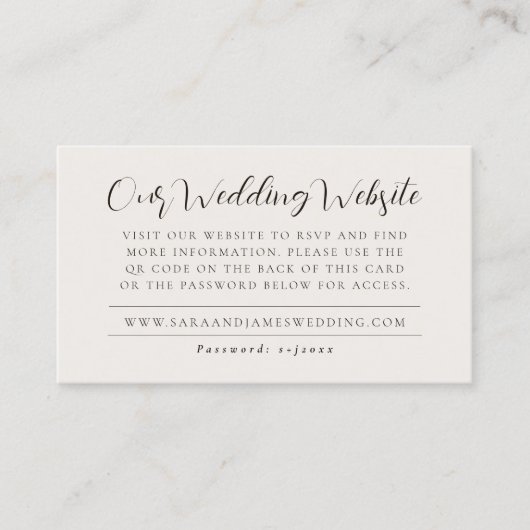 のモダンWeb結婚サイトQRコードRSVPエンクロージャカード 名刺 (正面)