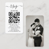 のモダンWeb結婚サイトQR RSVPフォトエンクロージャ 名刺 (正面/裏面)