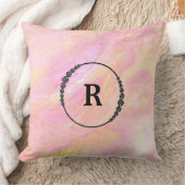 *~*のモノグラムのピンクの虹色のAbrstractの大理石 クッション (ブランケット)