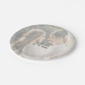 のモノグラムの写結婚真プレート ペーパープレート (アングル)