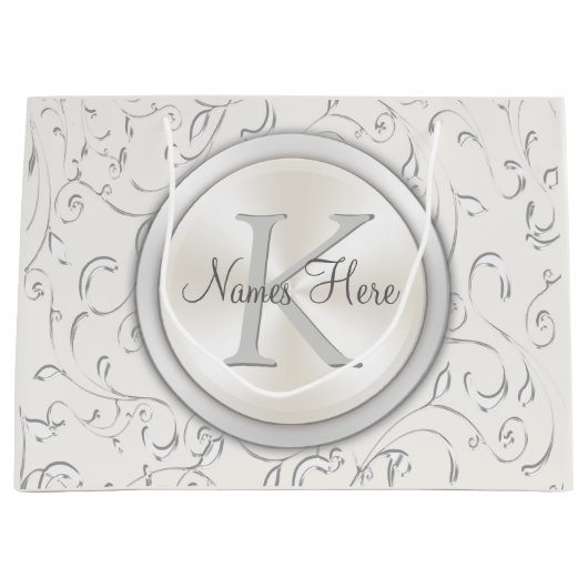 のモノグラム抱き枕結婚または大事な行事 ラージペーパーバッグ (正面)