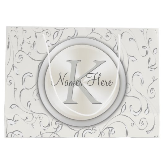 のモノグラム抱き枕結婚または大事な行事 ラージペーパーバッグ (裏面)