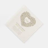 のモノグラム結婚クリームチューリップリースインクスケッチ スタンダードランチョンナプキン (角)