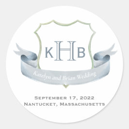 のモノグラム結婚クレストロゴ ラウンドシール