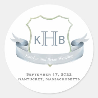 のモノグラム結婚クレストロゴ ラウンドシール