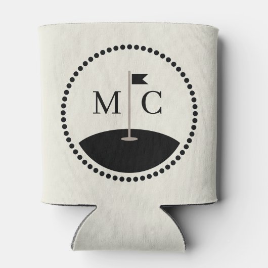 のモノグラム結婚デイトゴルフをテーマにした 缶クーラー (裏面)