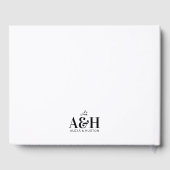 のモノグラム結婚ブラックとホワイト洗練 ゲストブック (裏面)