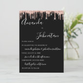 のモノグラム結婚ブラックバラ金ゴールドドリップ 招待状 (スタンド正面)