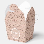 のモノグラム結婚ボホベージュ&ブラウンドットの好意ボックス フェイバーボックス (オープン)