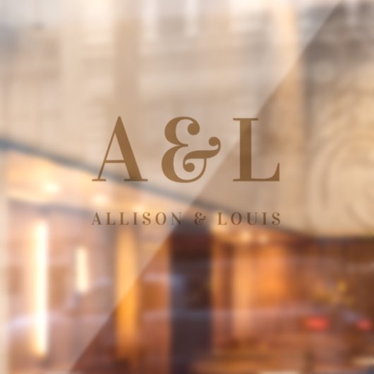 のモノグラム結婚ミニマリスト白金ゴールド ウィンドウサイン (シート2)