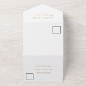 のモノグラム結婚ミニマリスト白金ゴールド オールインワン招待状 (外側)