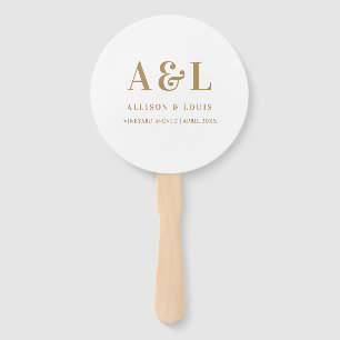 のモノグラム結婚ミニマリスト白金ゴールド ハンドファン