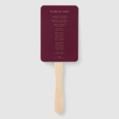 のモノグラム結婚ミニマルなブルゴーニュ金ゴールド ハンドファン (裏面)