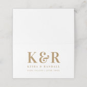 のモノグラム結婚ミニマルシンプルリスト金ゴールドとホワイト プレイスカード (外部開封)