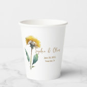 のモノグラム結婚ミニマルシンプルリスト金ゴールドとホワイト 紙コップ (正面)