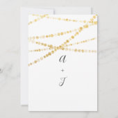 のモノグラム結婚白黒ライト金ゴールド新しいトレンド 招待状 (裏面)