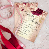 のモノグラム結婚花模様ブルゴーニュマルサラバラ金ゴールド 招待状