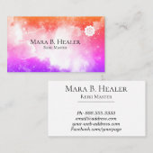 *~*のモモの宇宙ラベンダーおよびピンクの銀河系の星雲 名刺 (正面/裏面)