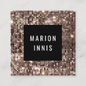 ★のユニークでシックなグリッターの正方形 スクエア名刺 (正面)