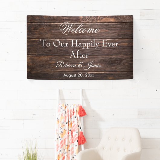 のユニーク旗の後素朴は幸せ結婚に 横断幕 (インサイチュ)