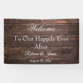 のユニーク旗の後素朴は幸せ結婚に 横断幕 (横)