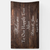 のユニーク旗の後素朴は幸せ結婚に 横断幕 (縦)