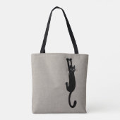 |のユーモアのあるな子猫でつるしているおもしろいな黒猫 トートバッグ (裏面)