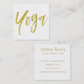 *~*のヨガのインストラクターの先生のホワイトゴールドのモダン スクエア名刺 (正面/裏面)