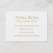 *~*のヨガのインストラクターの先生のモダンな金ゴールドの白 名刺 (裏面)