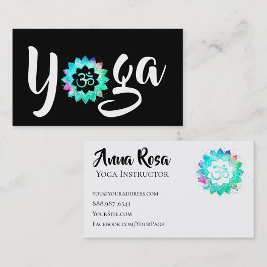 *~*のヨガのインストラクターの先生OMのオウムのはす曼荼羅 名刺 (正面/裏面)