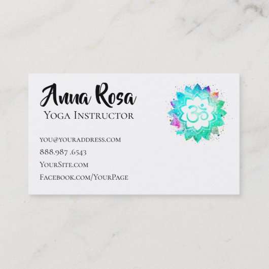 *~*のヨガのインストラクターの先生OMのオウムのはす曼荼羅 名刺 (裏面)