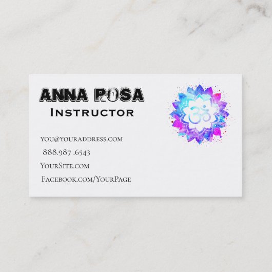 *~*のヨガの先生のインストラクターのはすOMの曼荼羅 名刺 (裏面)