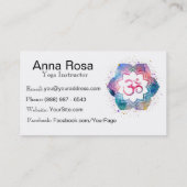 *~*のヨガの先生のインストラクターの水彩画 名刺 (裏面)