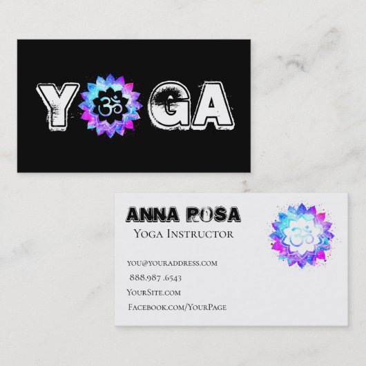 *~*のヨガの曼荼羅の先生のインストラクターのはすOM 名刺 (正面/裏面)