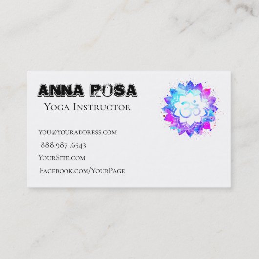 *~*のヨガの曼荼羅の先生のインストラクターのはすOM 名刺 (裏面)